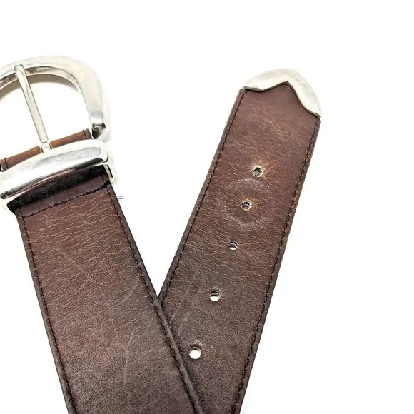 Arizona Belt Mens Large 30-34 Genuine Leather Brown Solid Thick Western USA - Picture 2 of 8